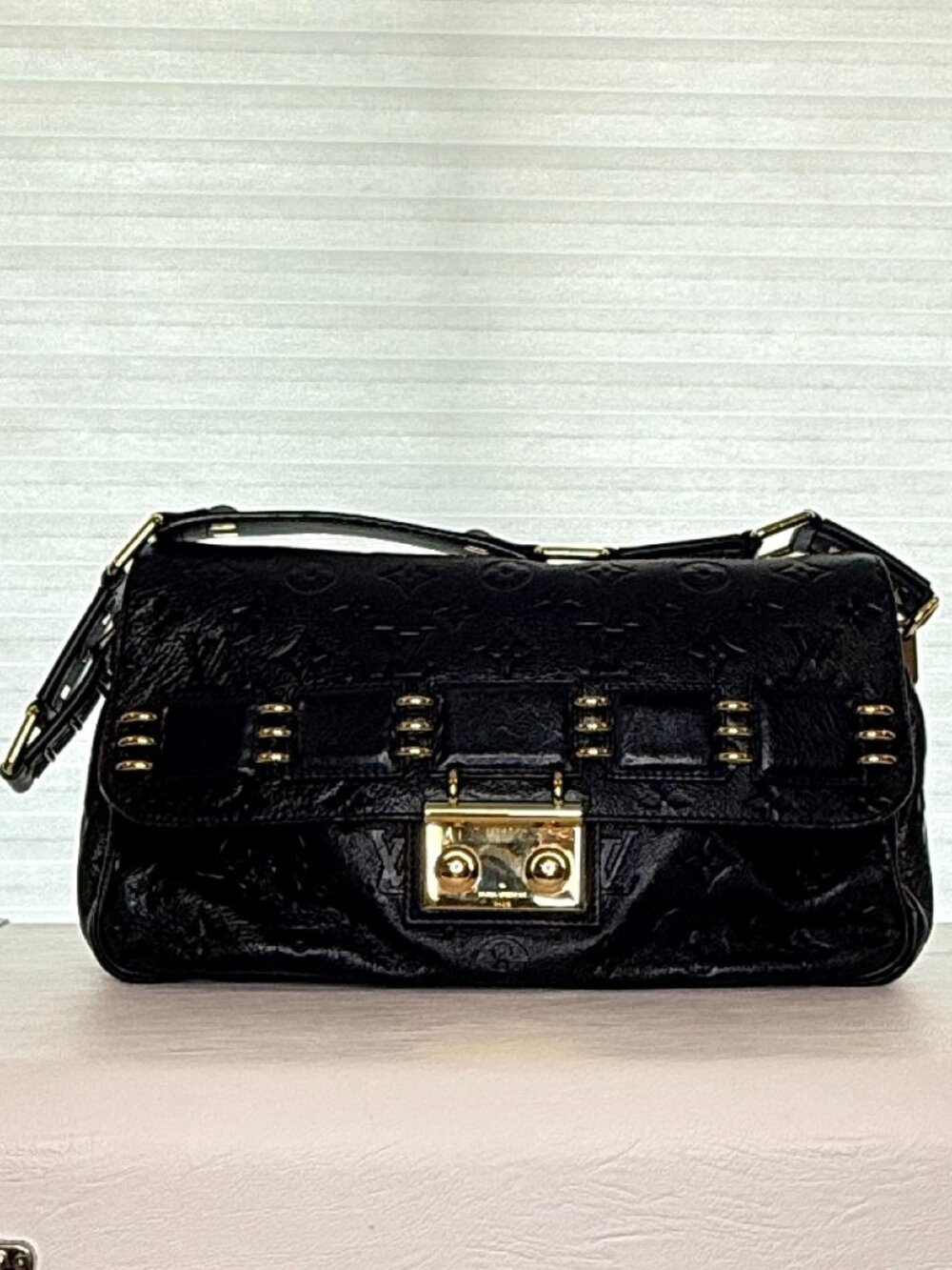 Louis Vuitton Rubel Monogram Empreinte Black Leather Shoulder Bag 2009